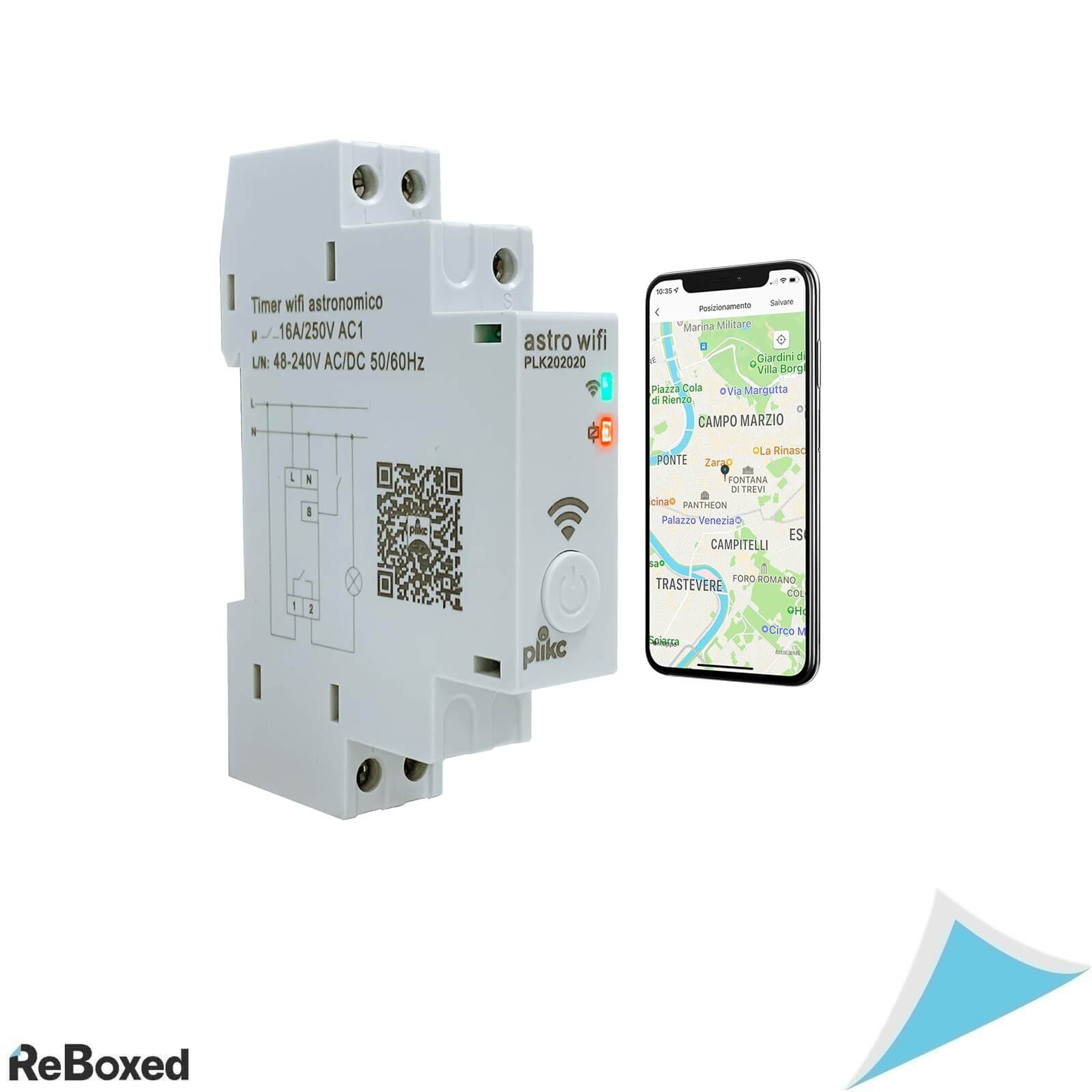 Temporizator Astronomic Inteligent WiFi Plikc, Sina DIN, 16A, Control prin Aplicatie, Alexa si Google Assistant