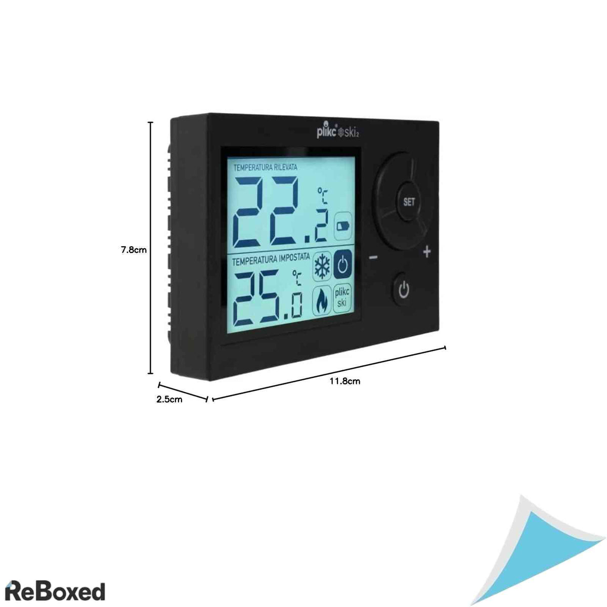 Termostat digital de camera plikc SKI 2, ecran iluminat, pentru incalzire si racire, reglaj 5-35°C