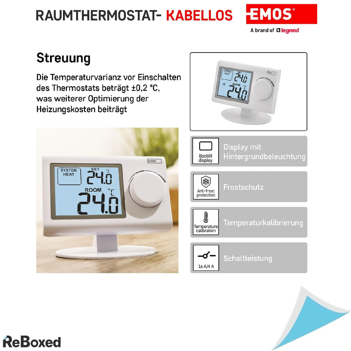 Termostat Electronic Wireless EMOS pentru Interior, Sistem de Incalzire si Racire