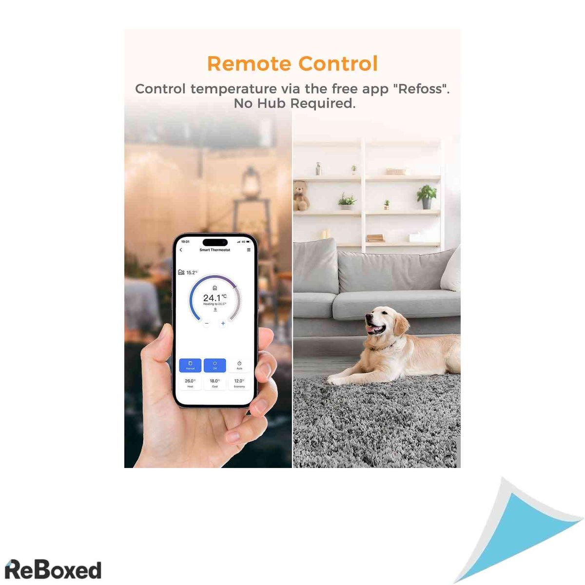 Termostat Inteligent WiFi Refoss MTS200 pentru Centrala si Incalzire in Pardoseala