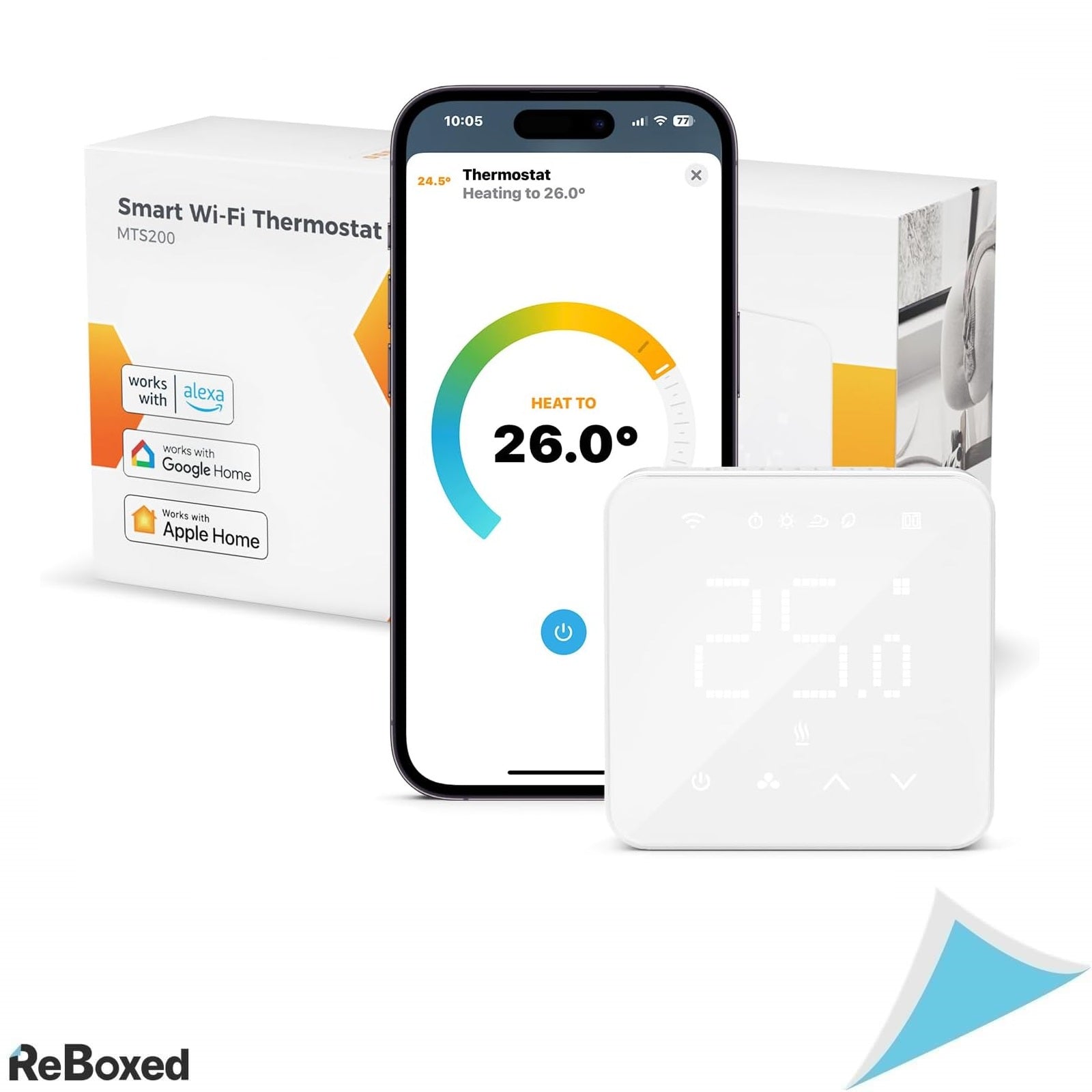 Termostat Smart WiFi pentru Centrala Termica si Incalzire in Pardoseala – Compatibil HomeKit, Alexa, Google Home