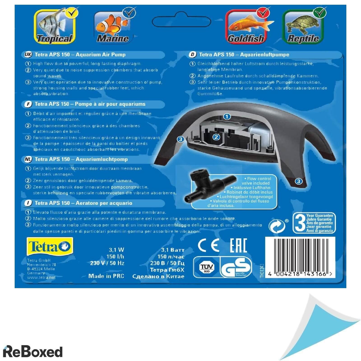 Tetra APS 150 Pompa Aer pentru Acvarii 80-150L