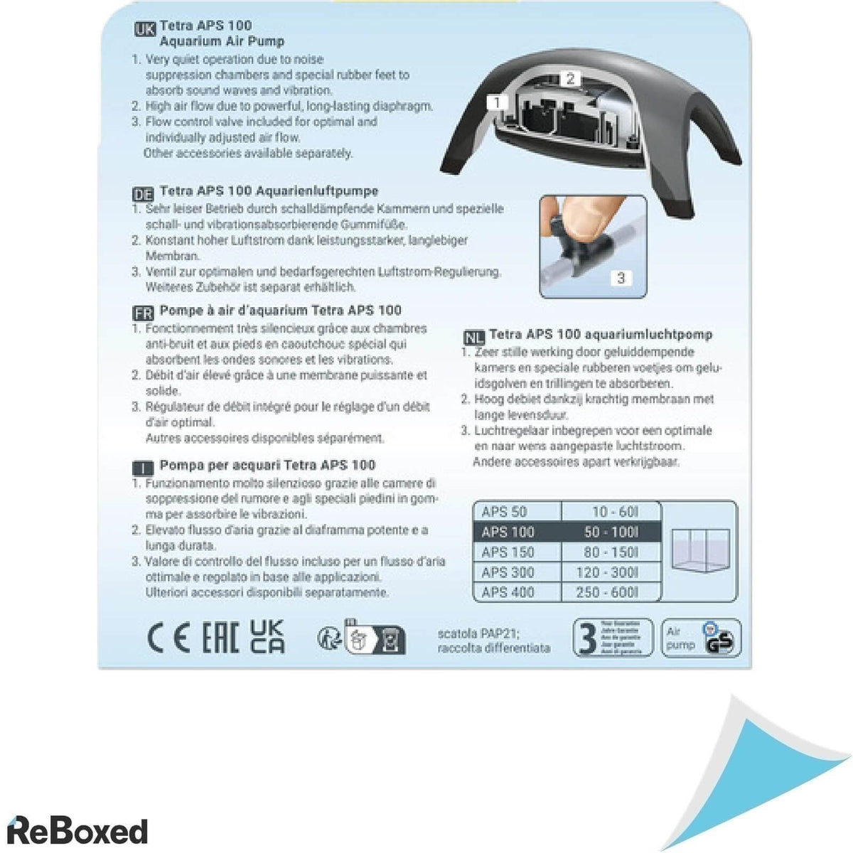 Tetra APS100 Pompa de Aer pentru Acvariu 50-100l