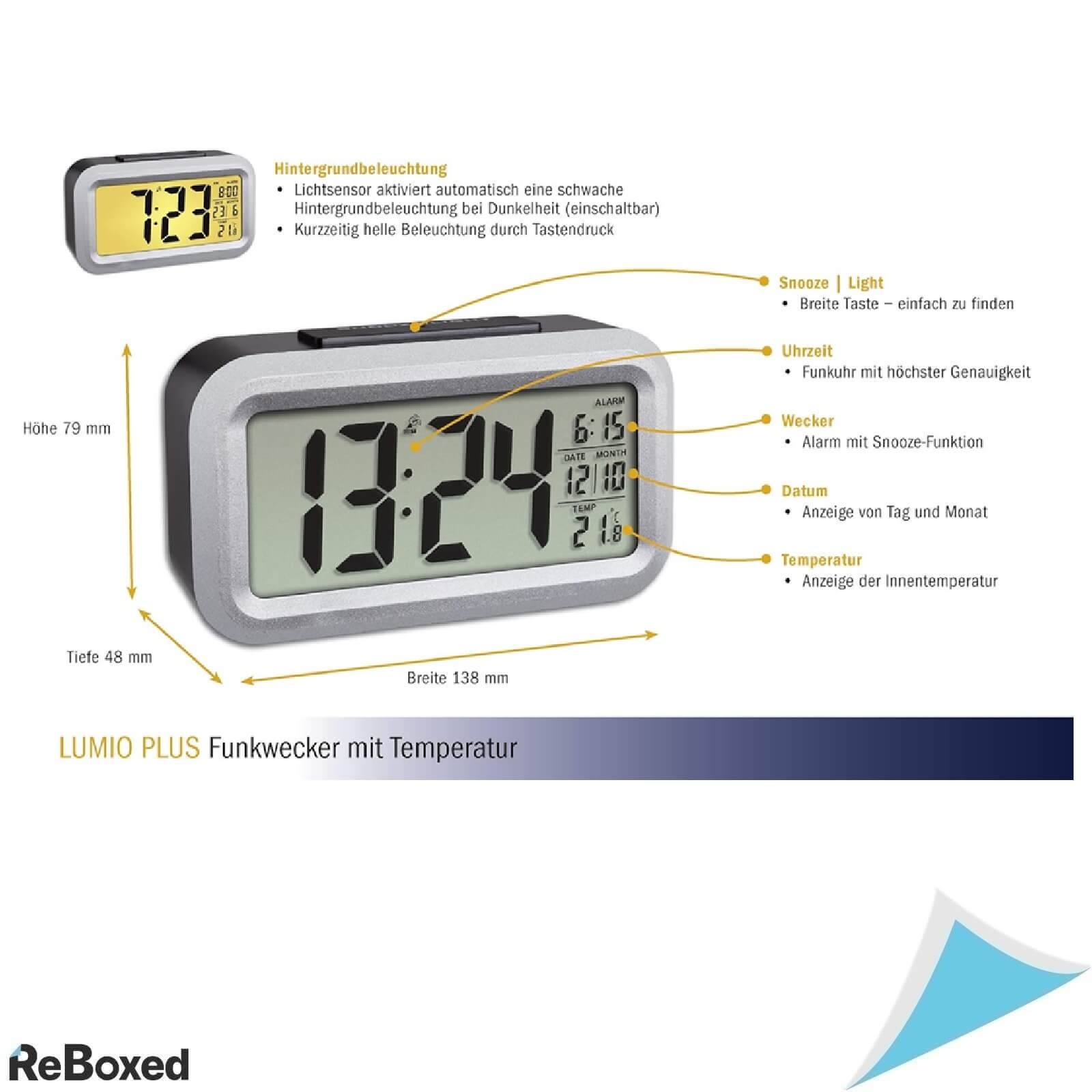 TFA Dostmann Lumino Ceas Desteptator Radio Controlat