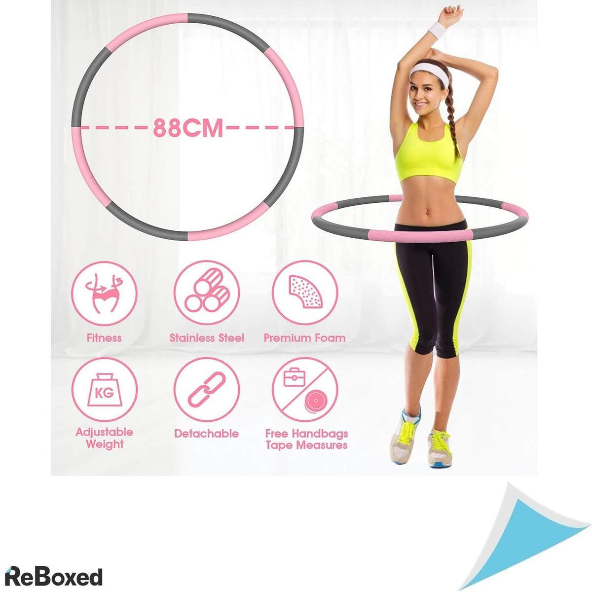 TigFox Hula Hoop 88cm Otel 8 Piese 1.2Kg