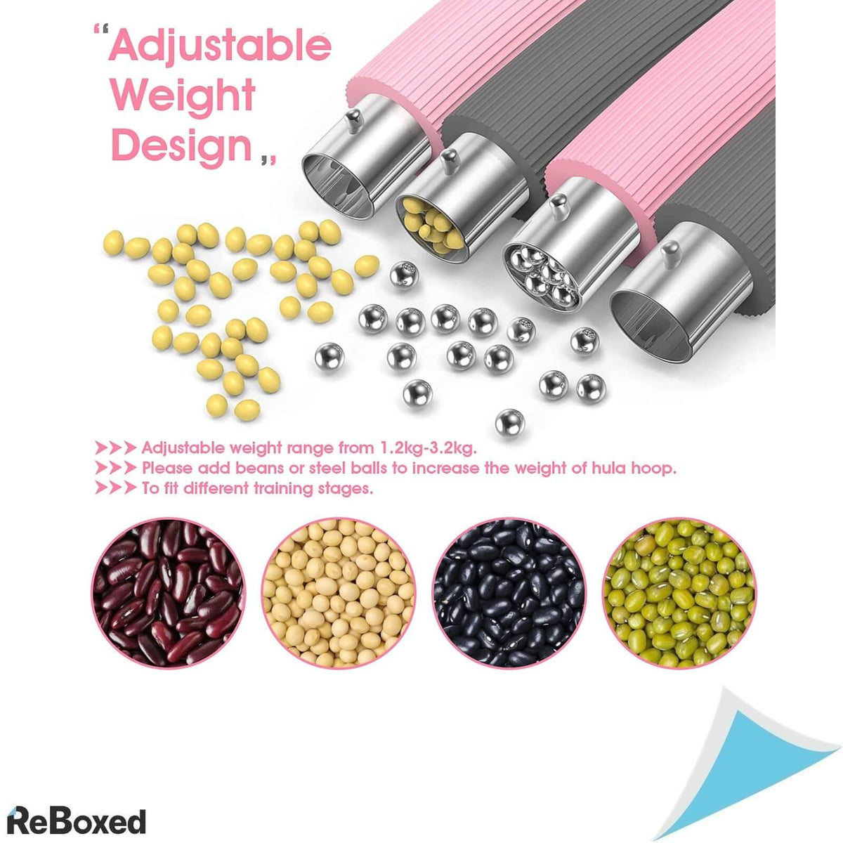 TigFox Hula Hoop 88cm Otel 8 Piese 1.2Kg