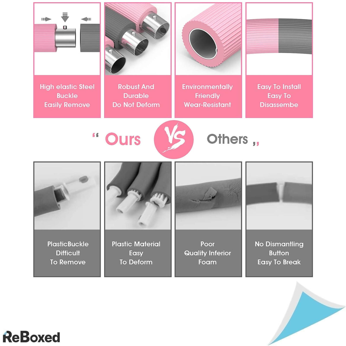 TigFox Hula Hoop 88cm Otel 8 Piese 1.2Kg