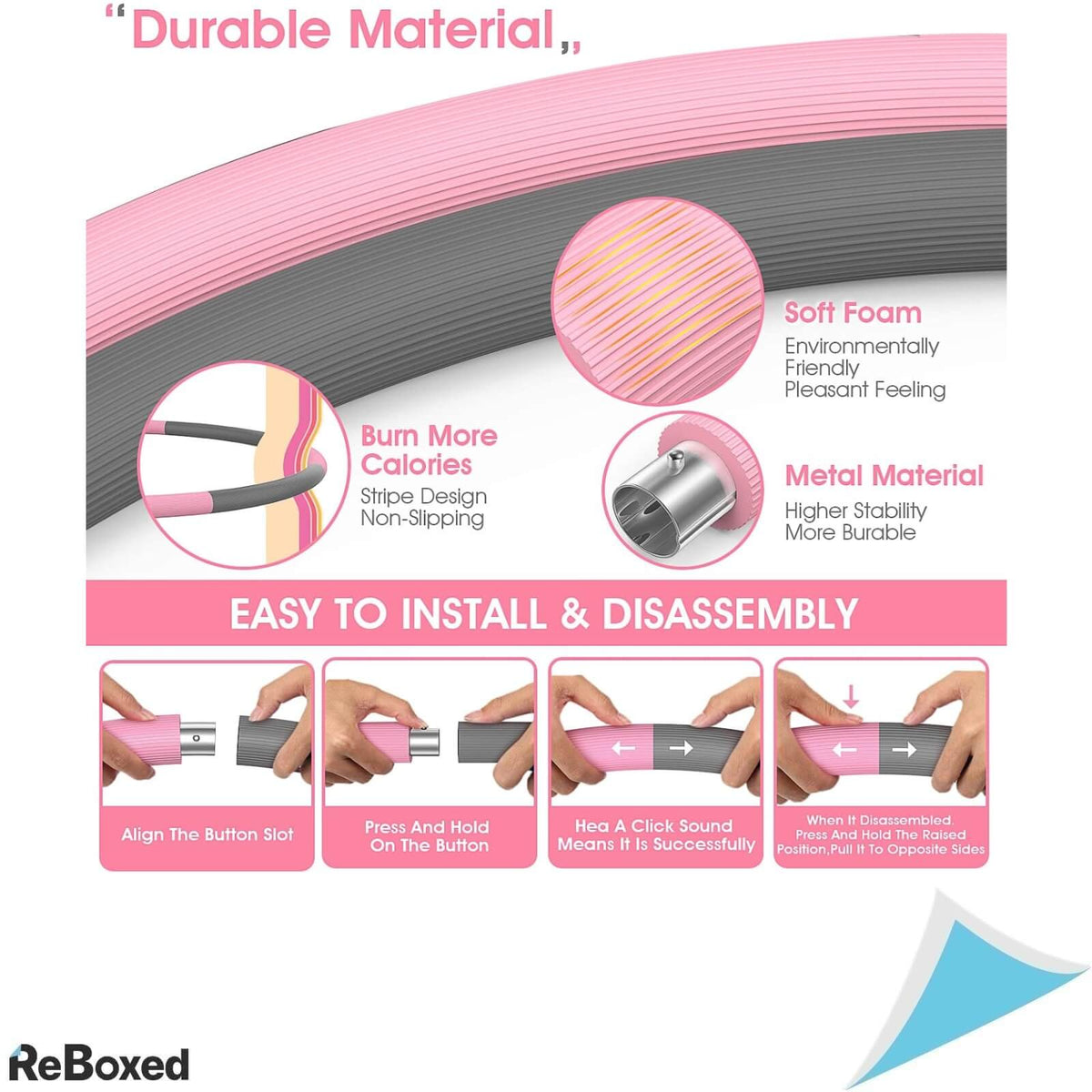 TigFox Hula Hoop 88cm Otel 8 Piese 1.2Kg