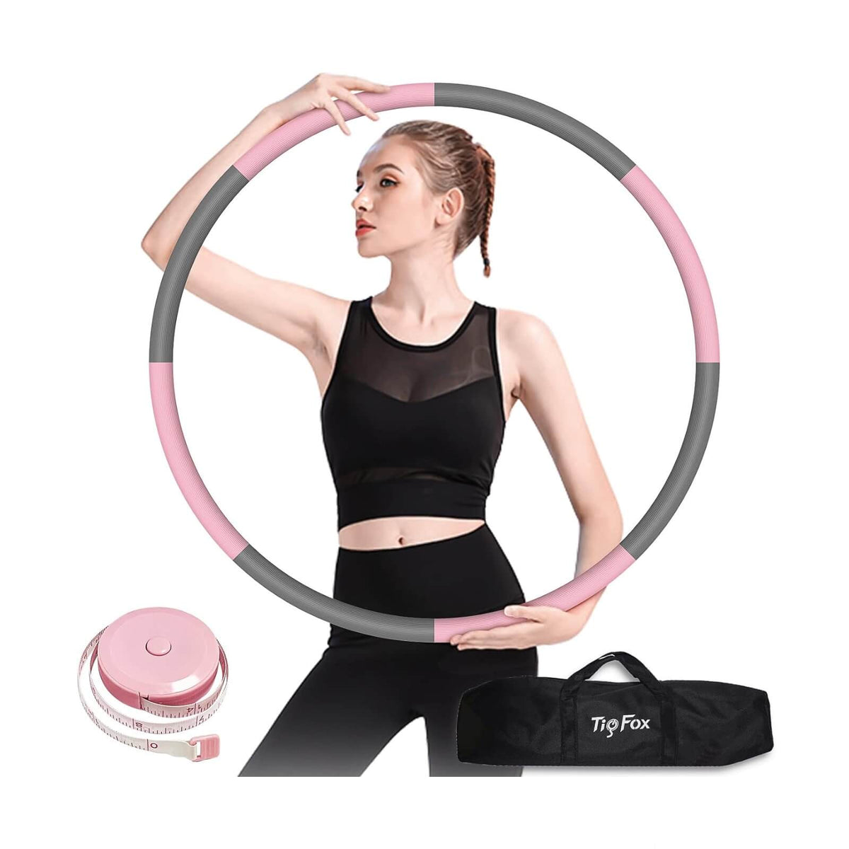 TigFox Hula Hoop 88cm Otel 8 Piese 1.2Kg