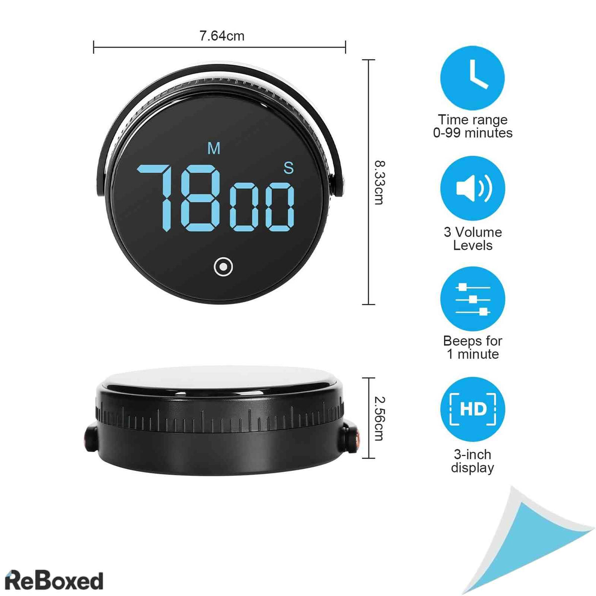 Timer Digital AiQInu cu Afisaj LED, Magnetic, Cronometru