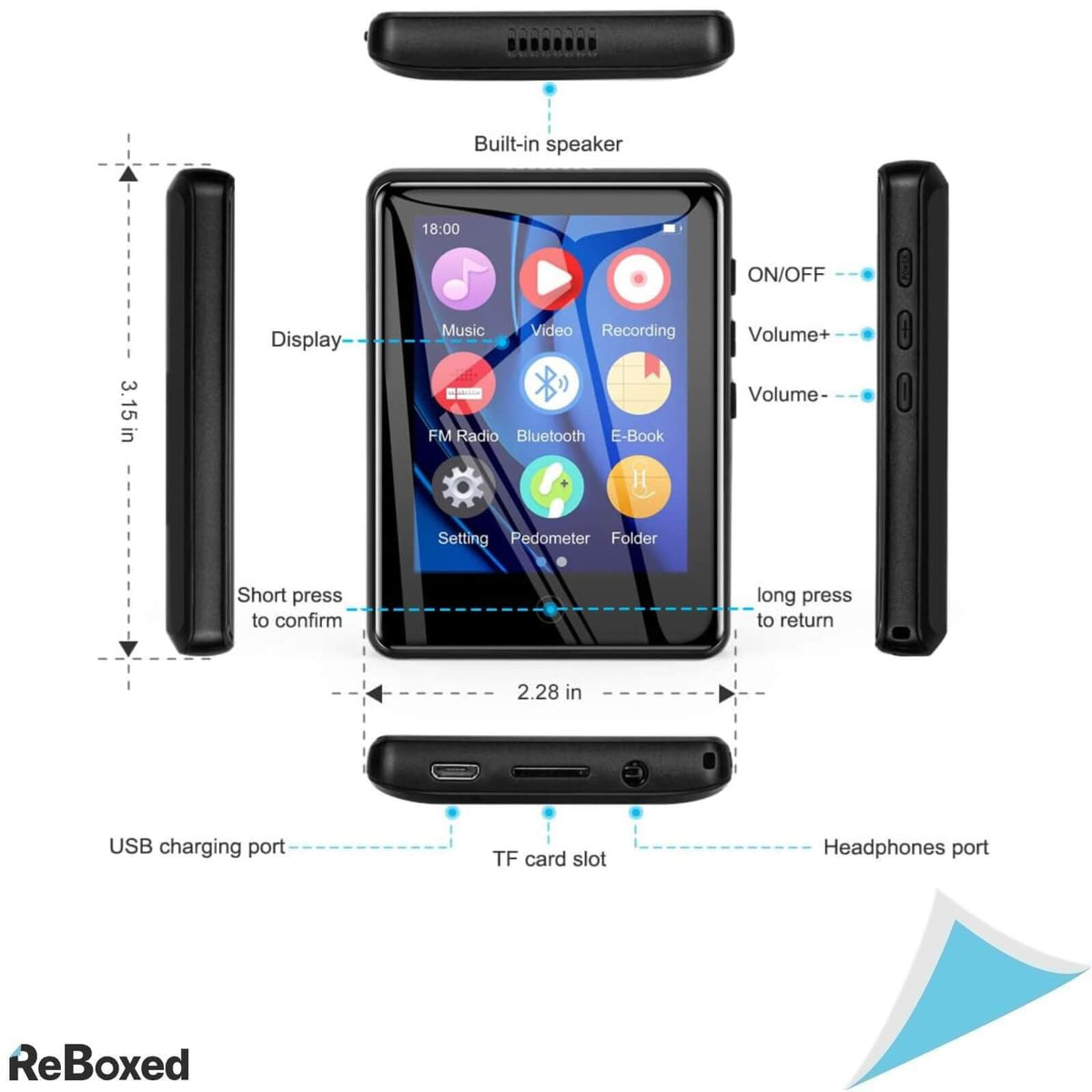 Timoom M6 MP3 Player 32GB Bluetooth 5.0