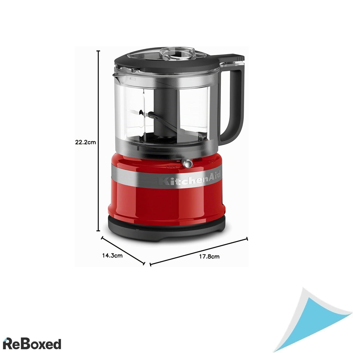 Tocator Electric KitchenAid Mini 5KFC3516, 240W, Vas 830 ml, 2 Viteze, Rosu
