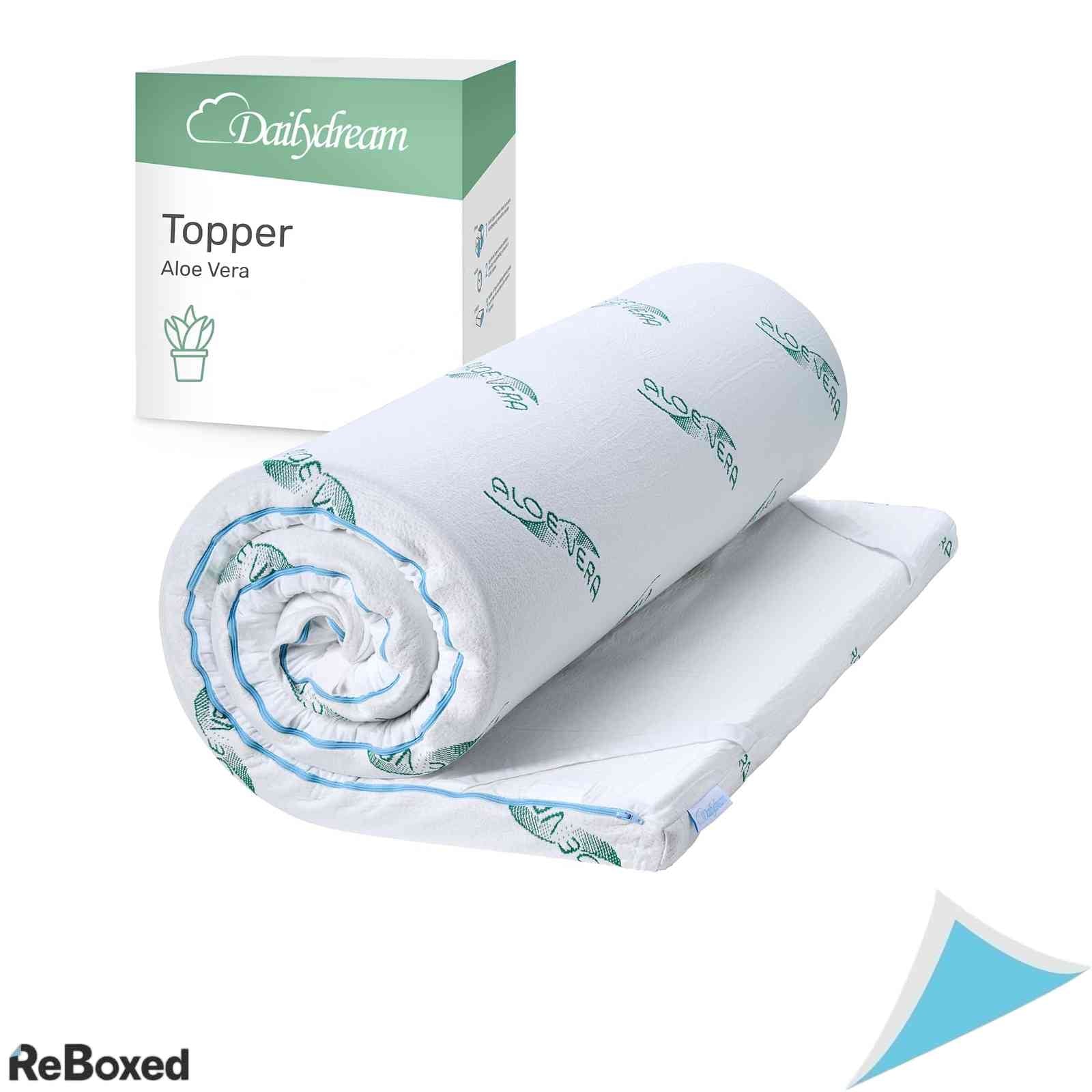 Topper Saltea Dailydream Aloe Vera 80x200 cm Spuma cu Memorie Grosime 5 cm Hipoalergenic si Antiderapant