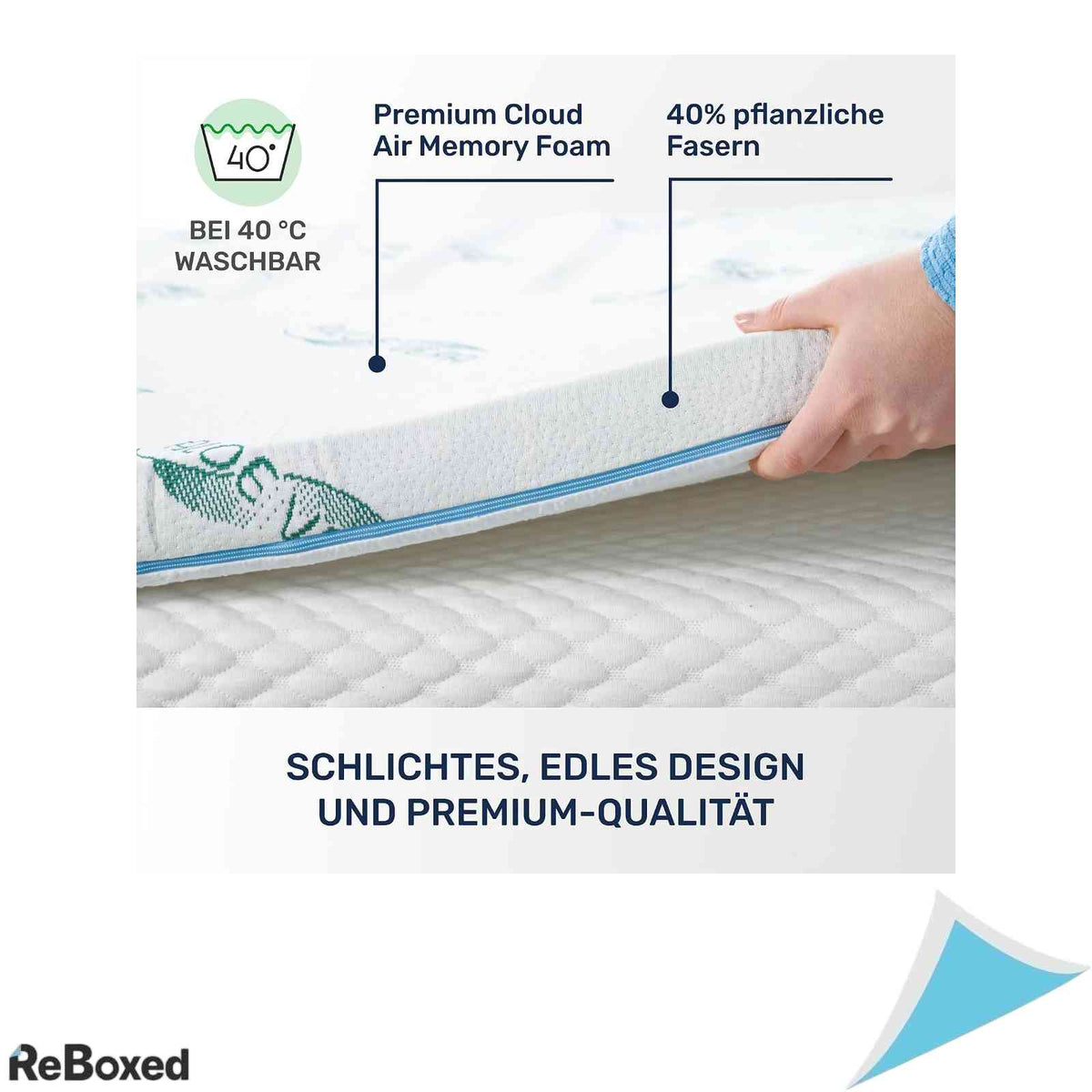 Topper Saltea Dailydream Aloe Vera 80x200 cm Spuma cu Memorie Grosime 5 cm Hipoalergenic si Antiderapant