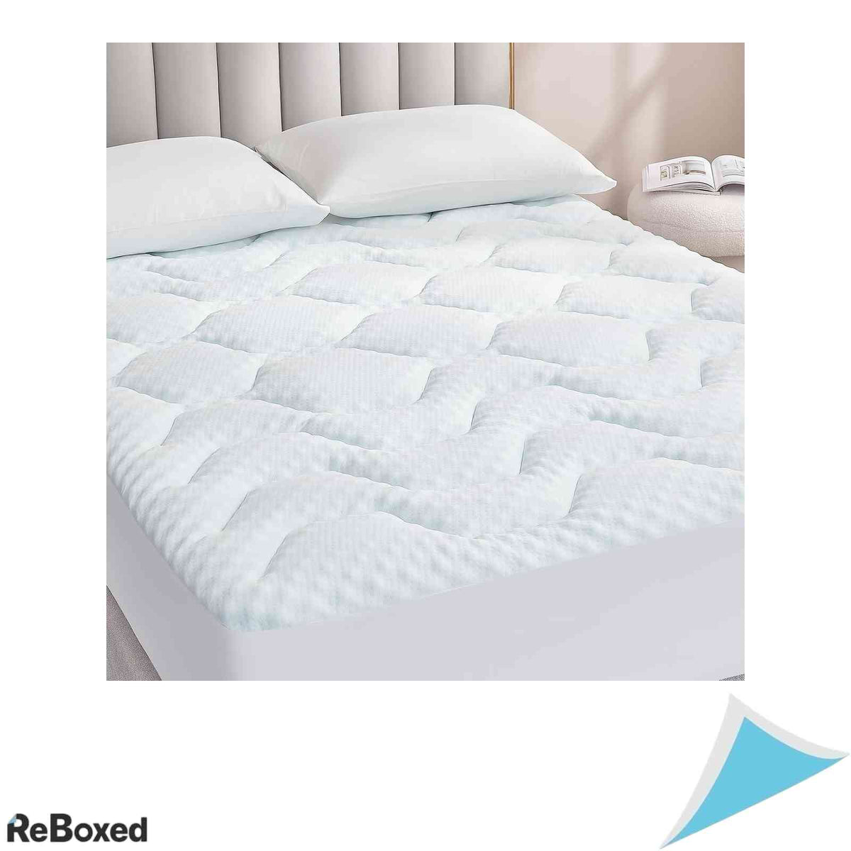 Topper Saltea EHEYCIGA 140x190 cm Spuma cu Memorie si Gel Matlasat Husa Lavabila Alb