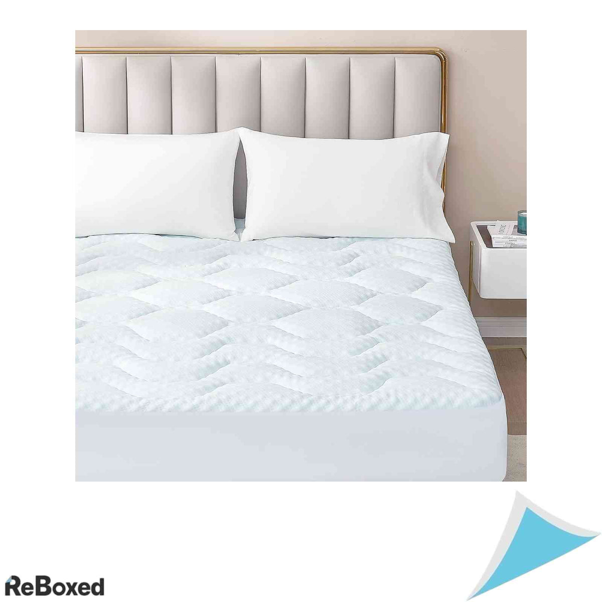 Topper Saltea EHEYCIGA 140x190 cm Spuma cu Memorie si Gel Matlasat Husa Lavabila Alb