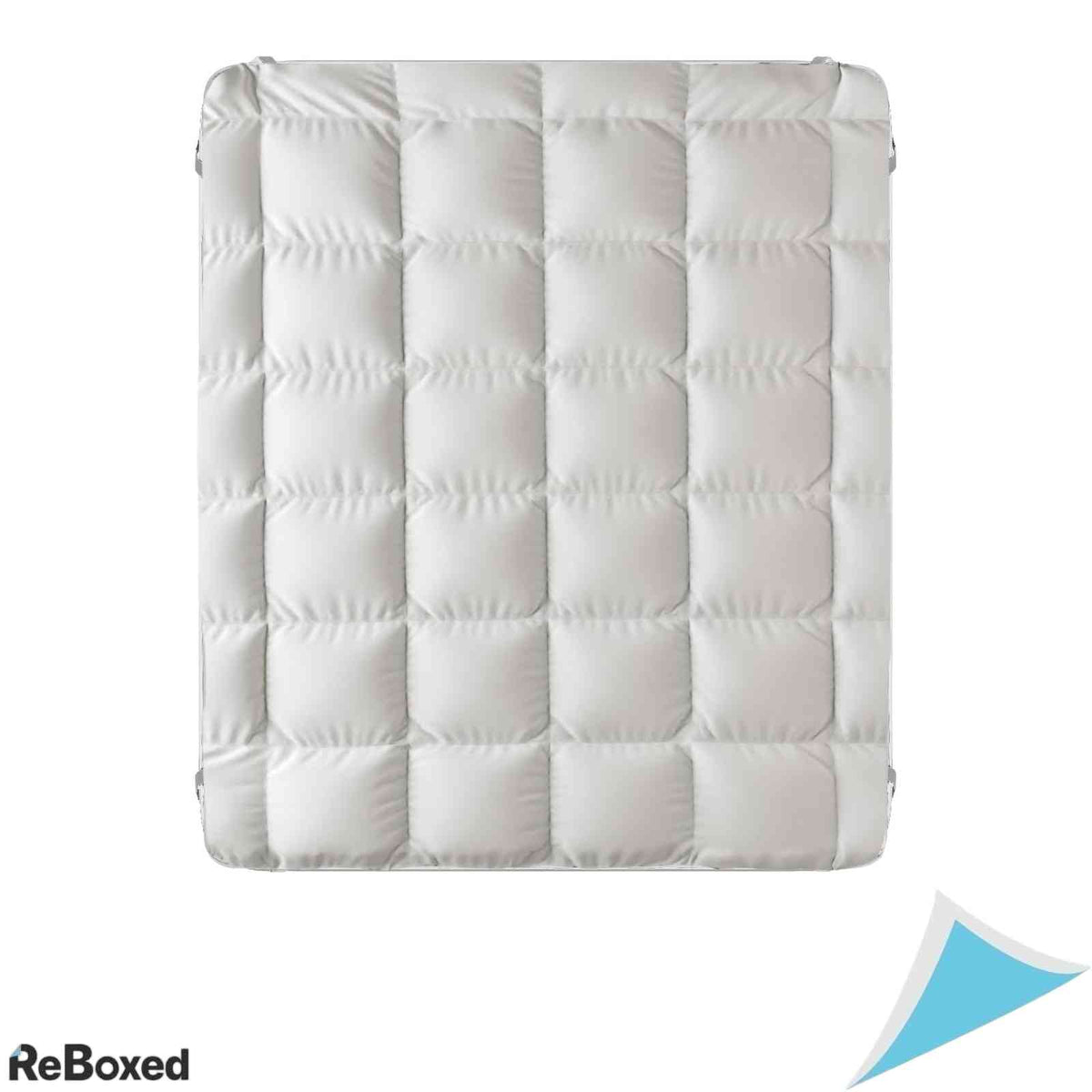 Topper Saltea Matlasat Plus 160x195 cm Protectie Microfibra cu 4 Elastice de Fixare Alb
