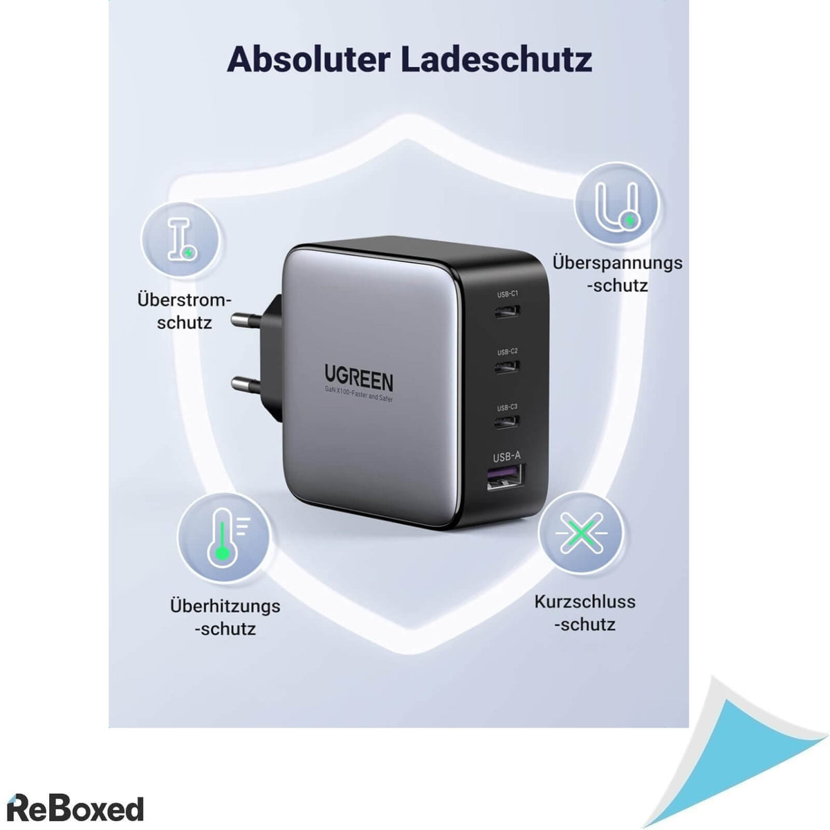 UGREEN GaN 100W Incarcator 3 Porturi USB-C PD3.0 QC4.0 PPS