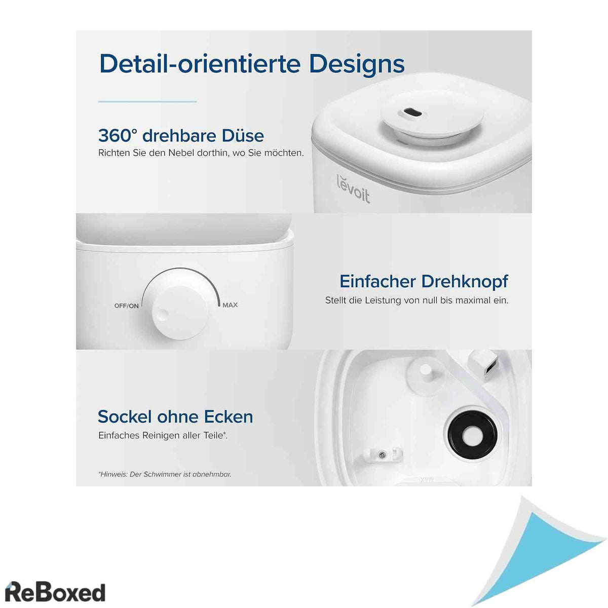 Umidificator de Aer pentru Dormitor Levoit Dual 150 Capacitate 2.5L Top-Fill Ultrasonic Ultra-Silentios 23dB Autonomie 25 Ore Rotativ 360 Grade Alb