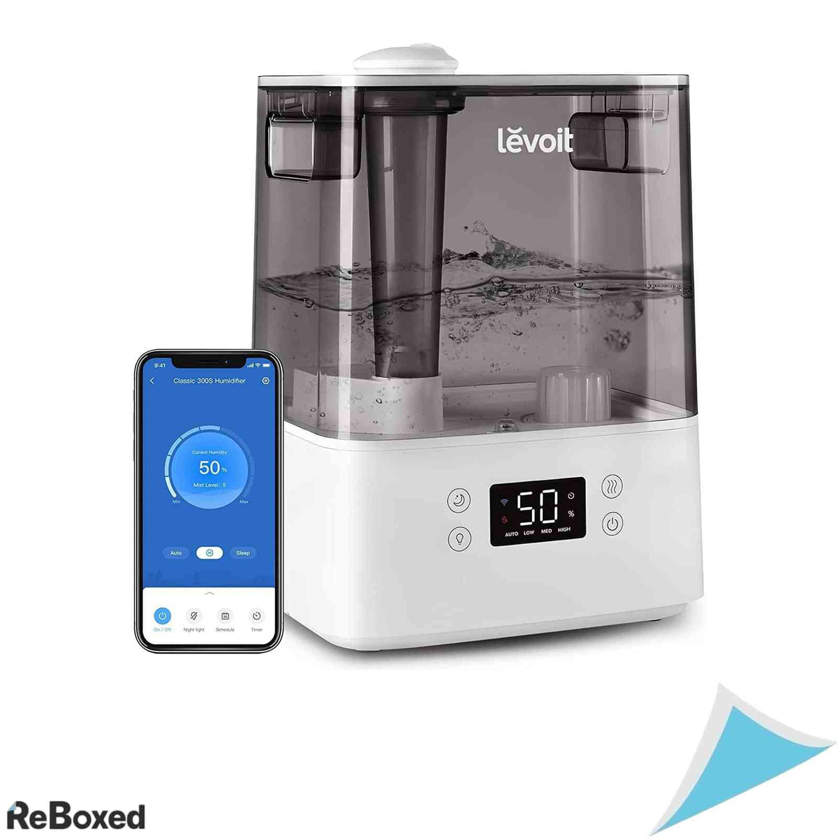 Umidificator de Aer Inteligent Levoit Classic 300S Capacitate 6L Top-Fill Ultrasonic Control Wi-Fi App Alexa si Google Assistant Silentios 27dB Negru/Alb