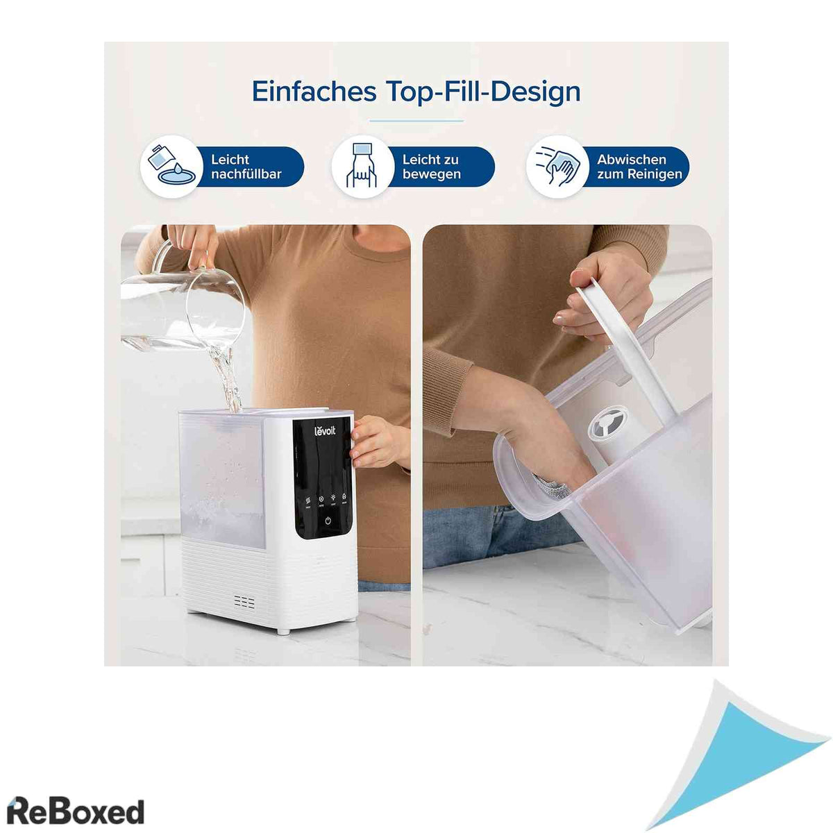 Umidificator de Aer Inteligent Levoit OasisMist Ceata Calda si Rece Pulverizare 550ml/h Control Wi-Fi si Aplicatie Silentios 26dB Alb