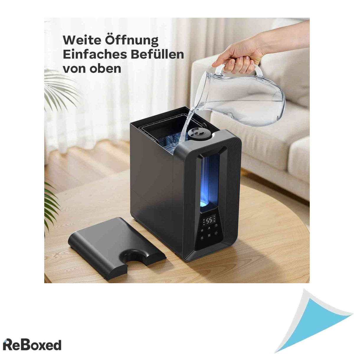 Umidificator Ultrasunete AROEVE 5L Umplere Superiora Autonomie 50h Ultrasilentios 25dB Higrostat Difuzor Uleiuri Esentiale si Lumini LED