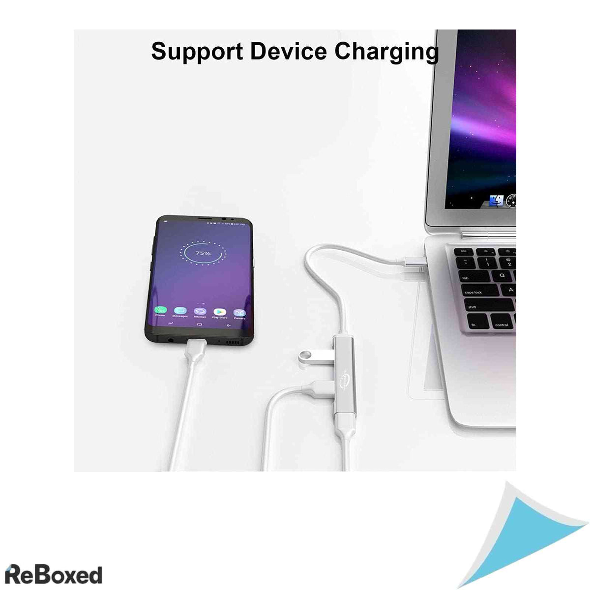 Hub USB C Vunvooker 4 in 1 multiport cu adaptor USB A argintiu