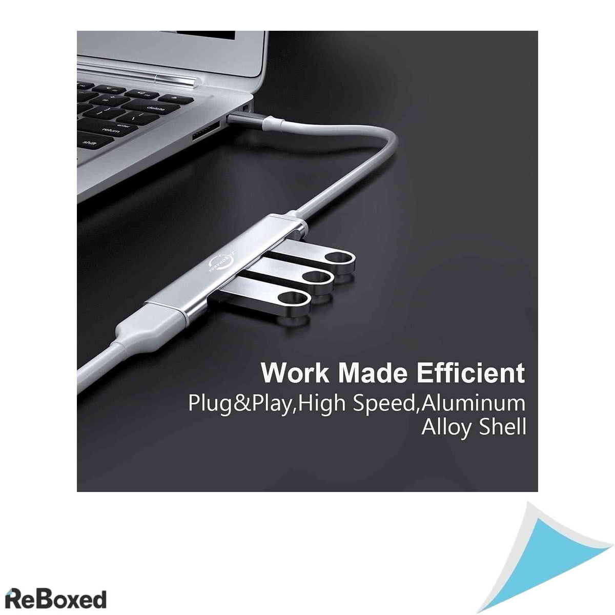 Hub USB C Vunvooker 4 in 1 multiport cu adaptor USB A argintiu