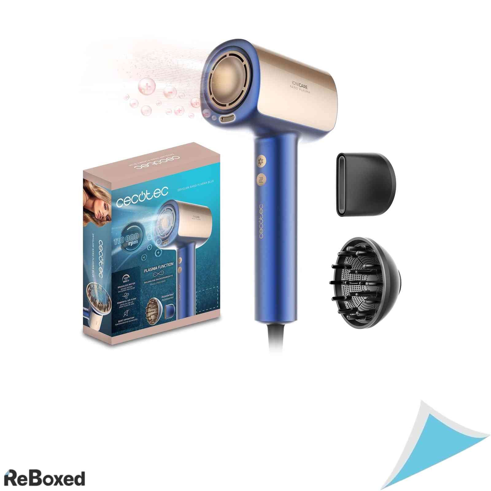 Uscator de Par Cecotec DryGlam Nano Plasma Blue 1600W Motor Brushless BLDC Fara Perii Tehnologie Plasma