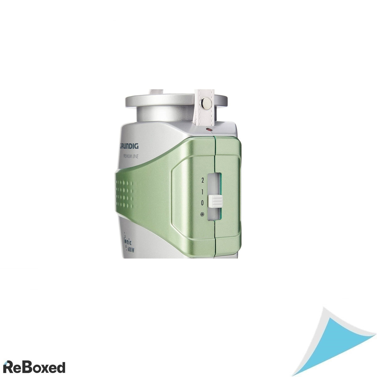 Uscator de par tip casca Grundig HS6780, 600W, tehnologie ionica, 2 trepte, cablu 3m – argintiu/verde