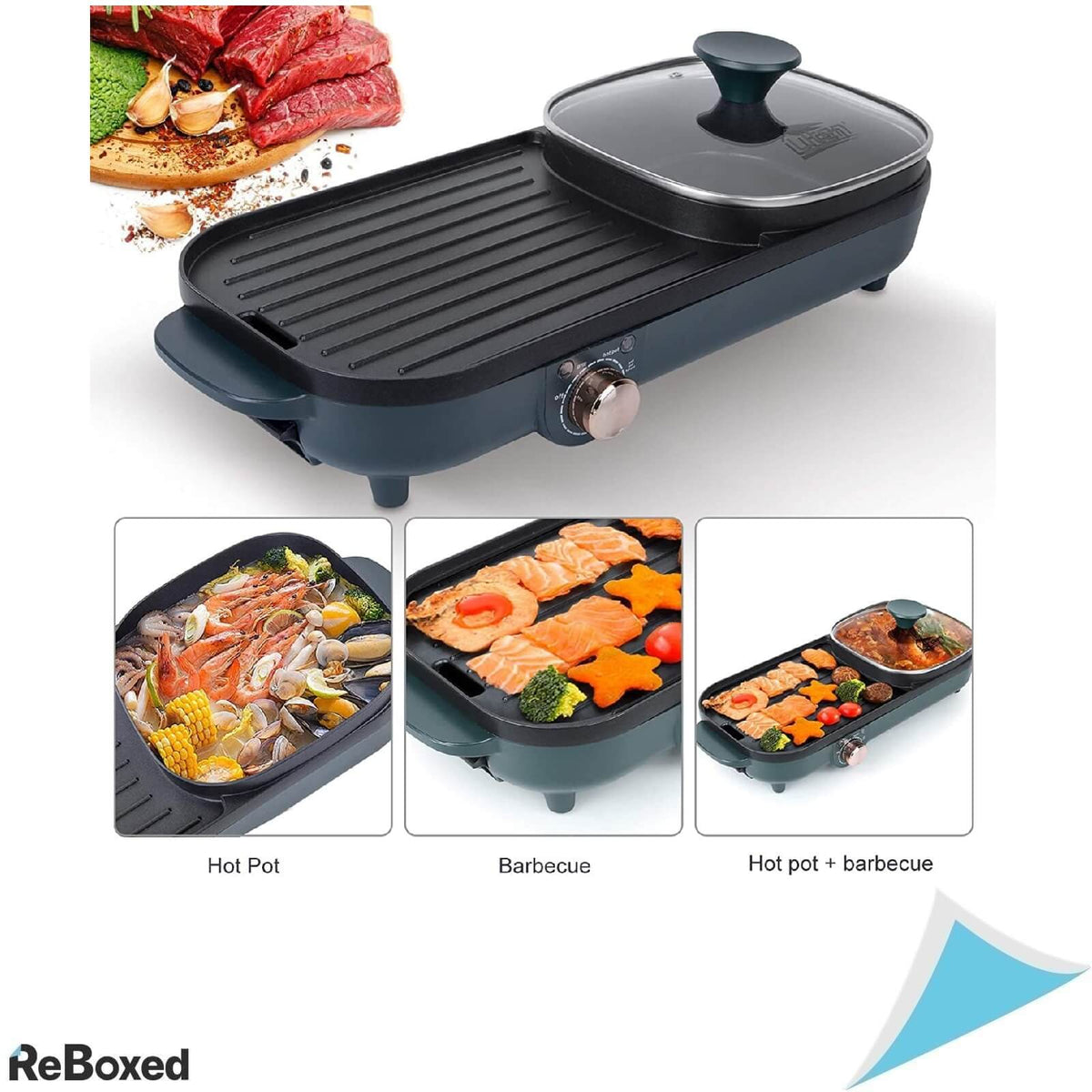 Uten Grill Electric Portabil 1600W Functie 2 in 1