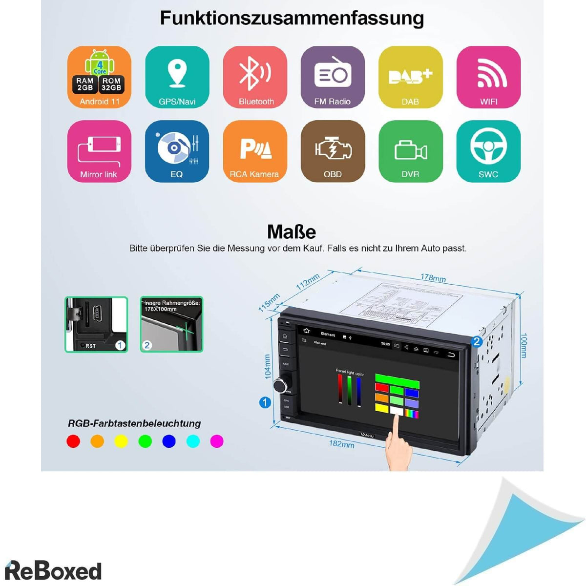 Vanku 7&quot; Android 11 Auto Radio Navigatie 32GB Bluetooth WiFi