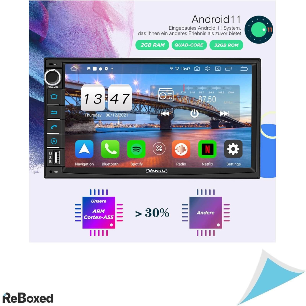 Vanku 7&quot; Android 11 Radio Navigatie 32GB Bluetooth WiFi