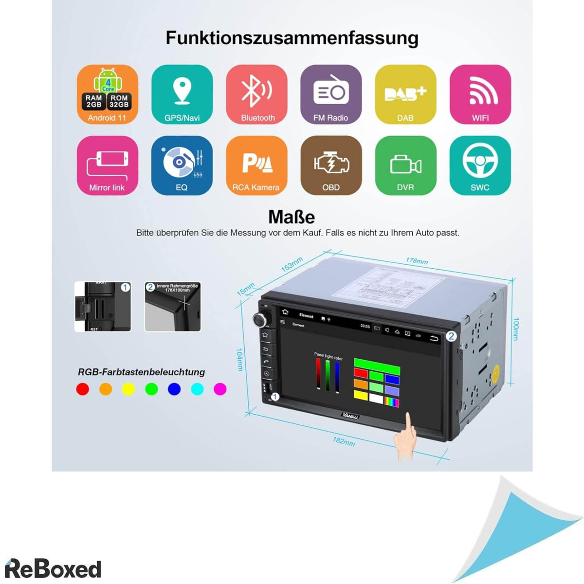 Vanku 7&quot; Android 11 Radio Navigatie 32GB Bluetooth WiFi