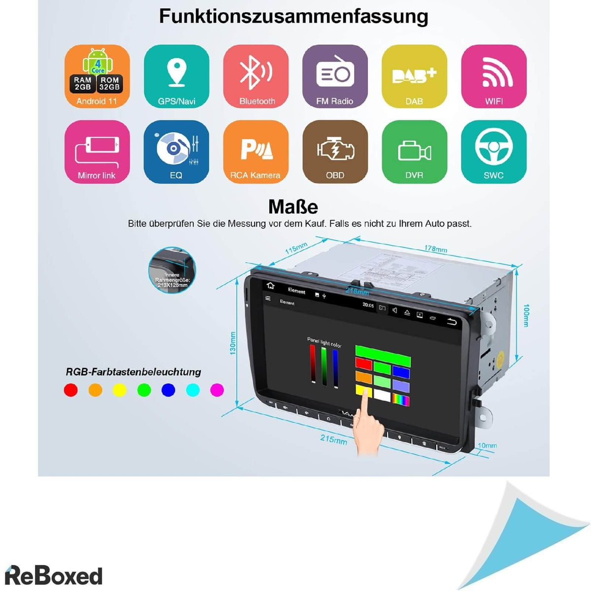 Vanku 9&quot; Android 11 Auto Radio Navigatie 32GB Bluetooth WiFi