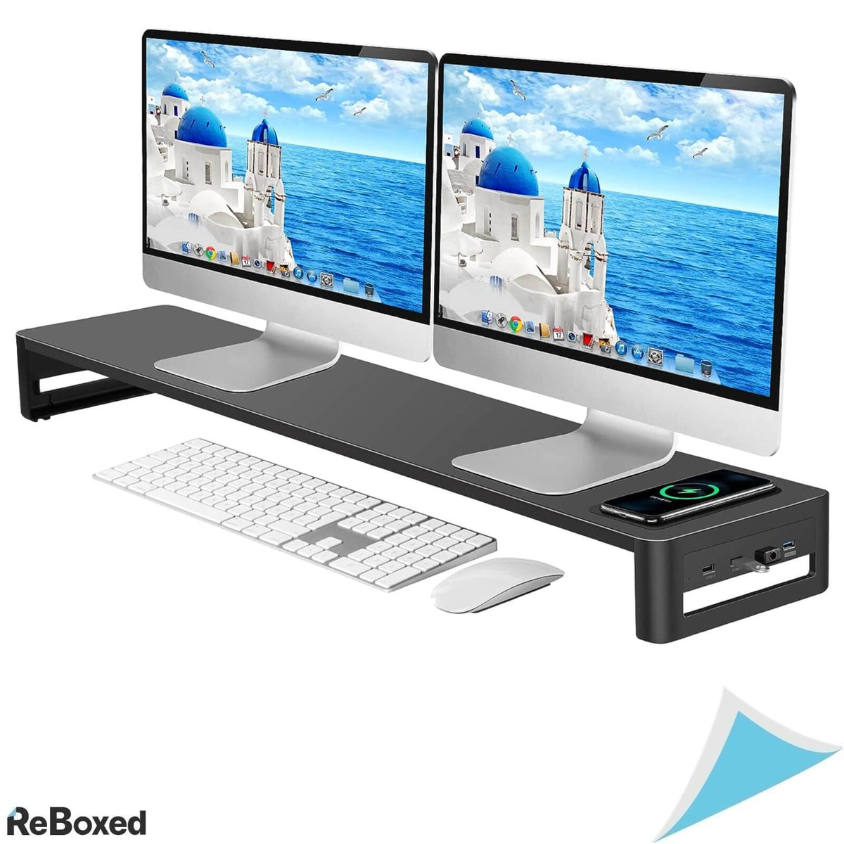 Vardeer Suport pentru Doua Monitoare din Aluminiu 4xHUB 3.0