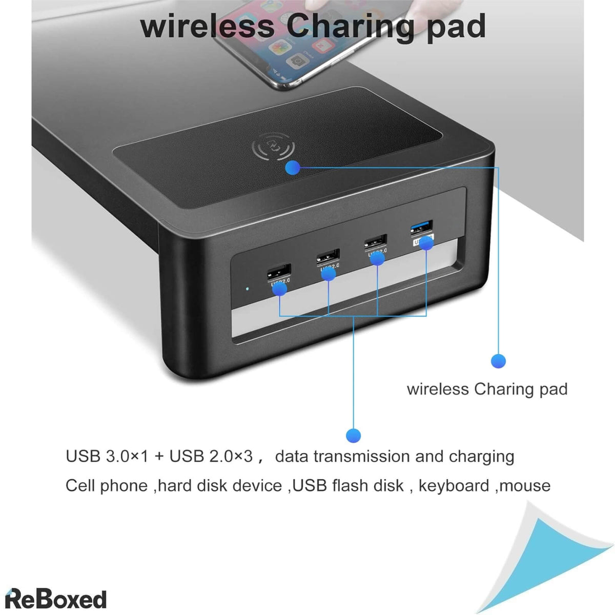 Vardeer Suport pentru Doua Monitoare din Aluminiu 4xHUB 3.0