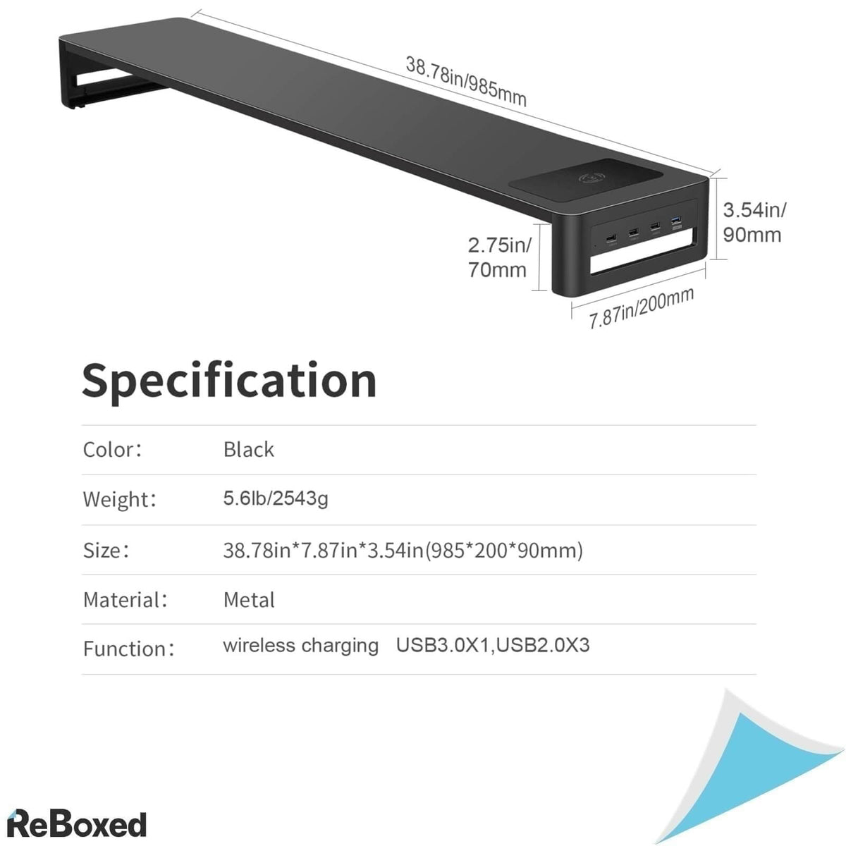 Vardeer Suport pentru Doua Monitoare din Aluminiu 4xHUB 3.0