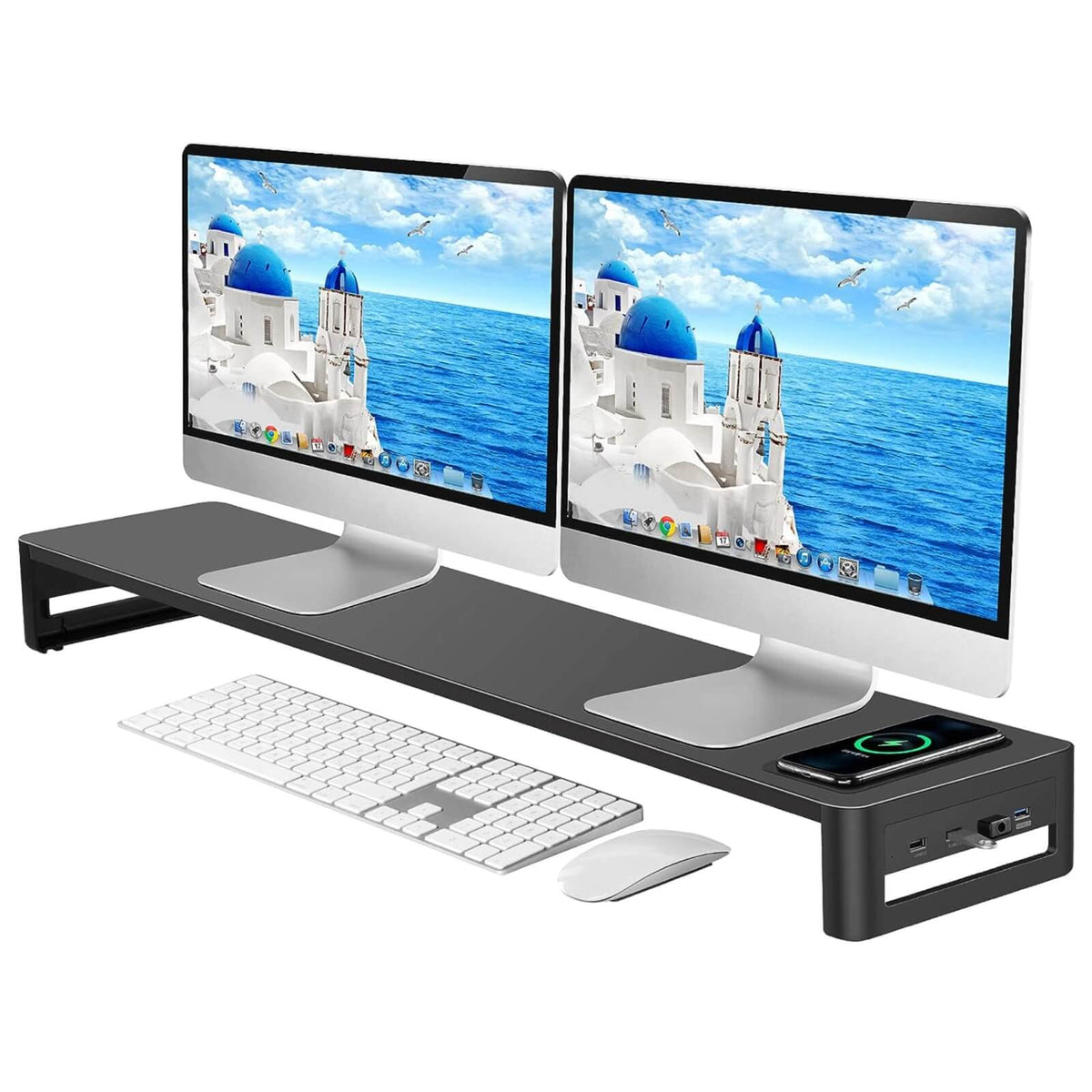 Vardeer Suport pentru Doua Monitoare din Aluminiu 4xHUB 3.0