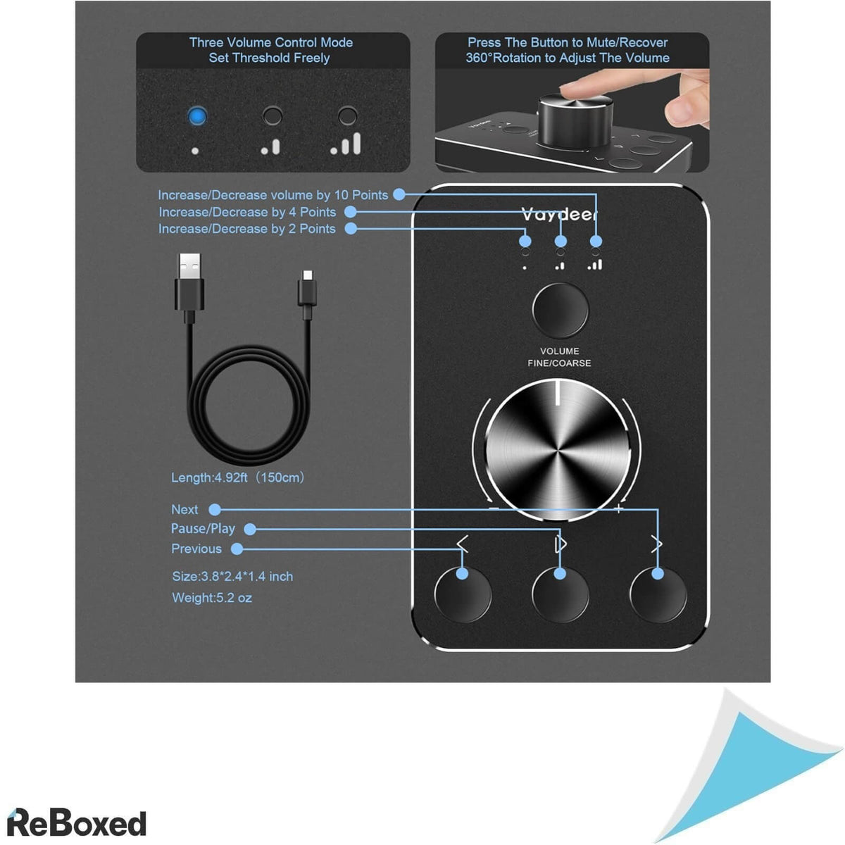 Vaydeer Controler Volum USB pentru PC