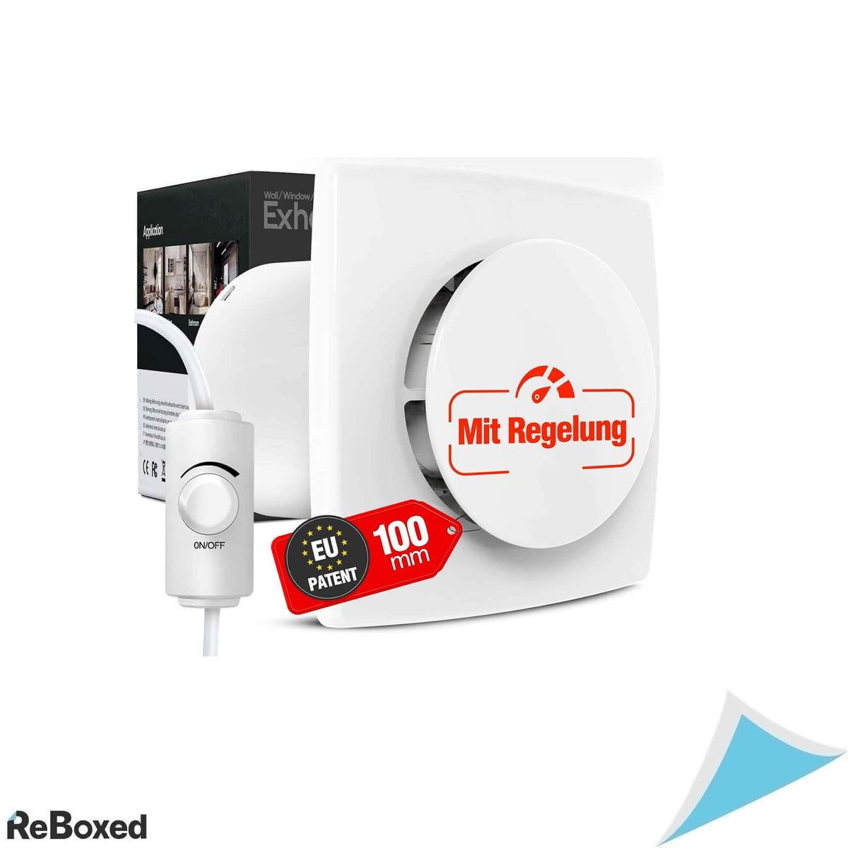 Ventilator Baie BUMSOU 100 mm, Debit Reglabil 0-100%, 130 m³/h, Silentios 28-34 dB, IPX4, 8W, Alb