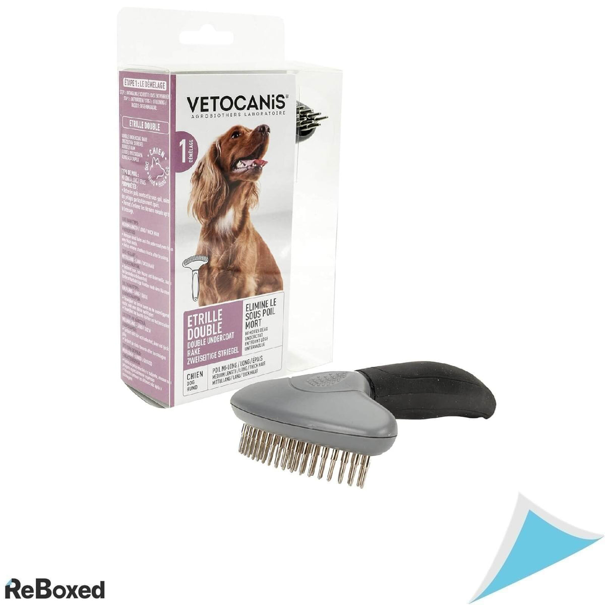 VETOCANIS Perie Dubla cu 18 Dinti pentru Caini