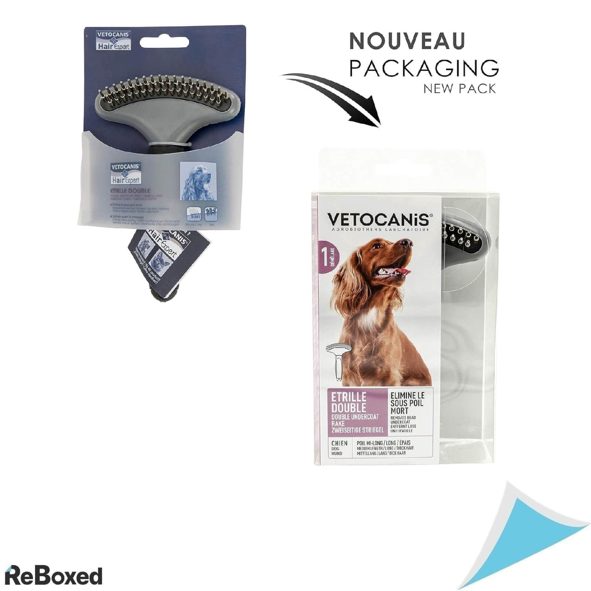 VETOCANIS Perie Dubla cu 18 Dinti pentru Caini