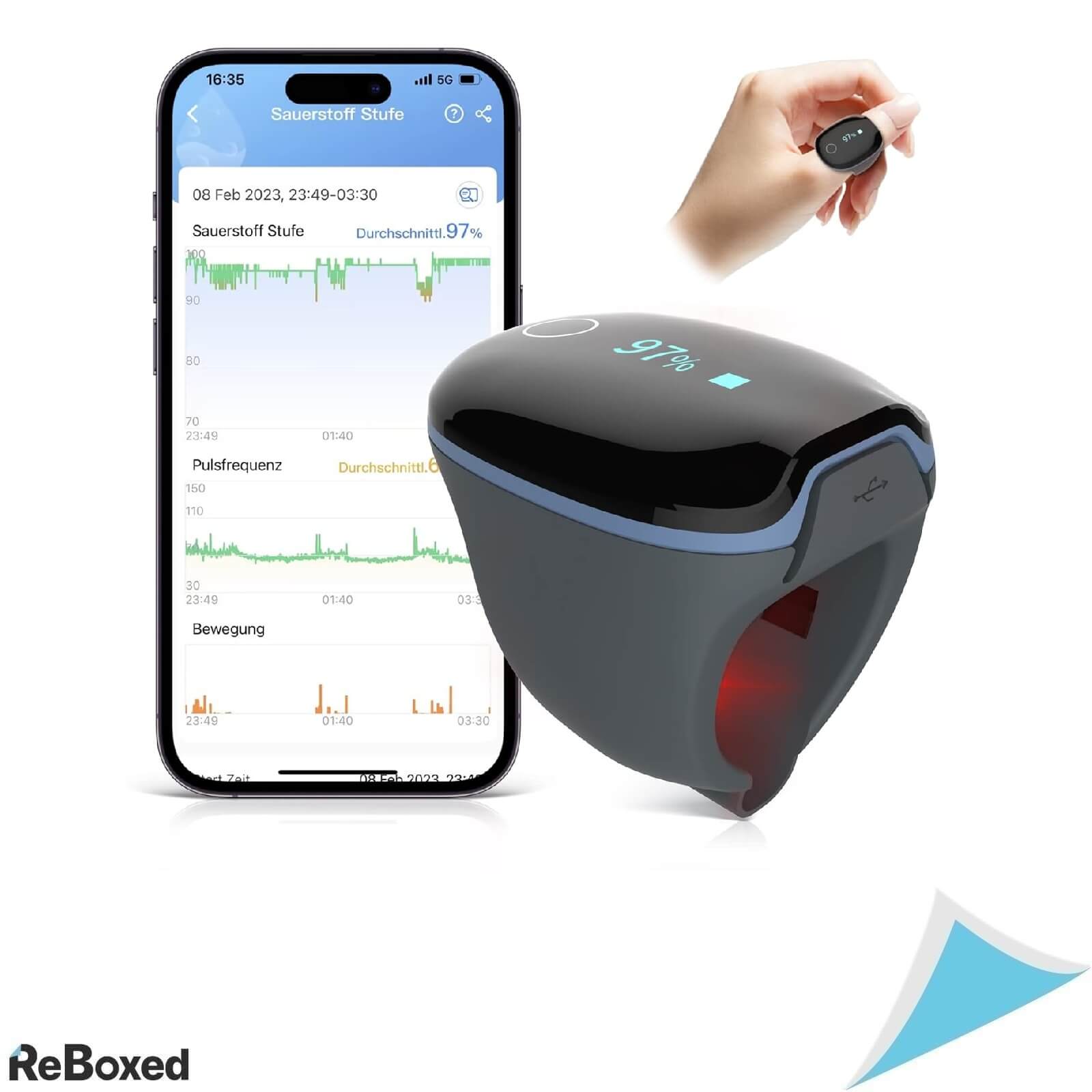 Viatom O2 Pulsoximetru sub Forma de Inel PO2