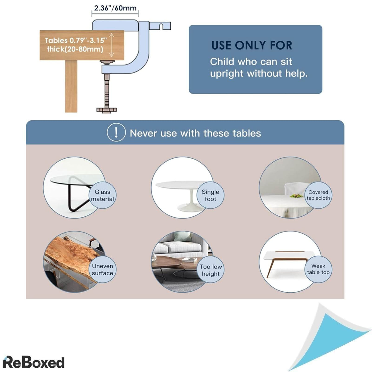 Vicktey Scaun Inalt pentru Bebelus cu Prindere Fixa