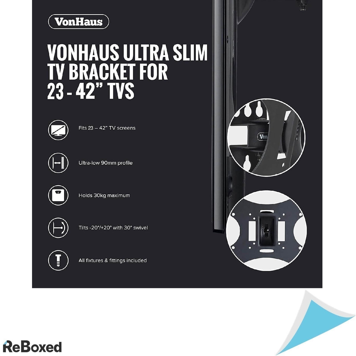 VonHaus Suport TV 23-42 Inch 30Kg Perete Tilt &amp; Swivel
