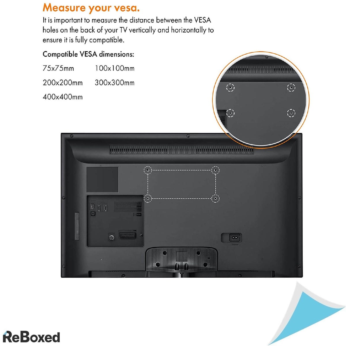 VonHaus Suport TV 23-56 Inch 45Kg Perete Extensibil 400x400mm