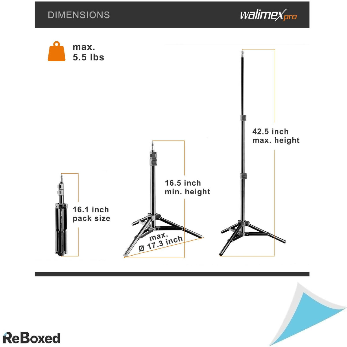 Walimex Pro WT-802 Trepied Profesional Aluminium 108 cm