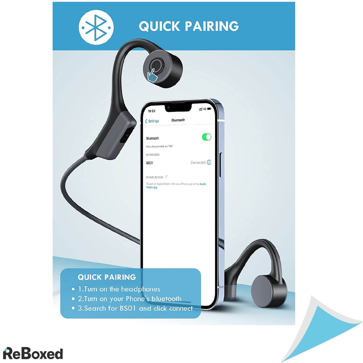 WANFEI Casti Conductie Osoasa Sport Cu Microfon BT 5.0 IP67 Negru