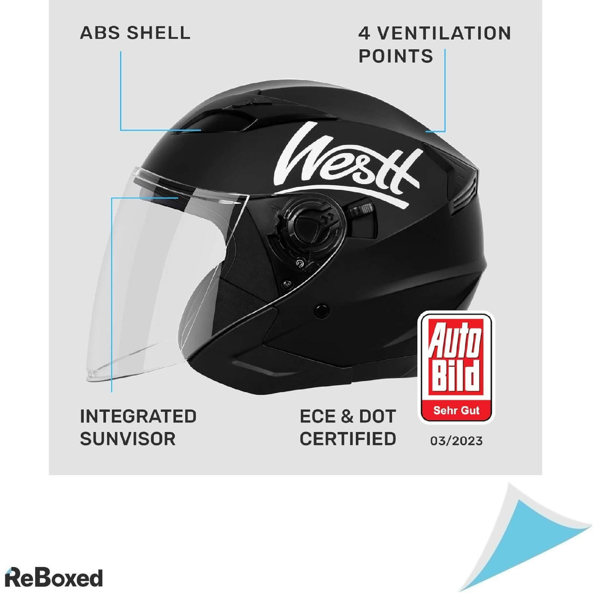 Westt Open Face Casca Moto Marimea S